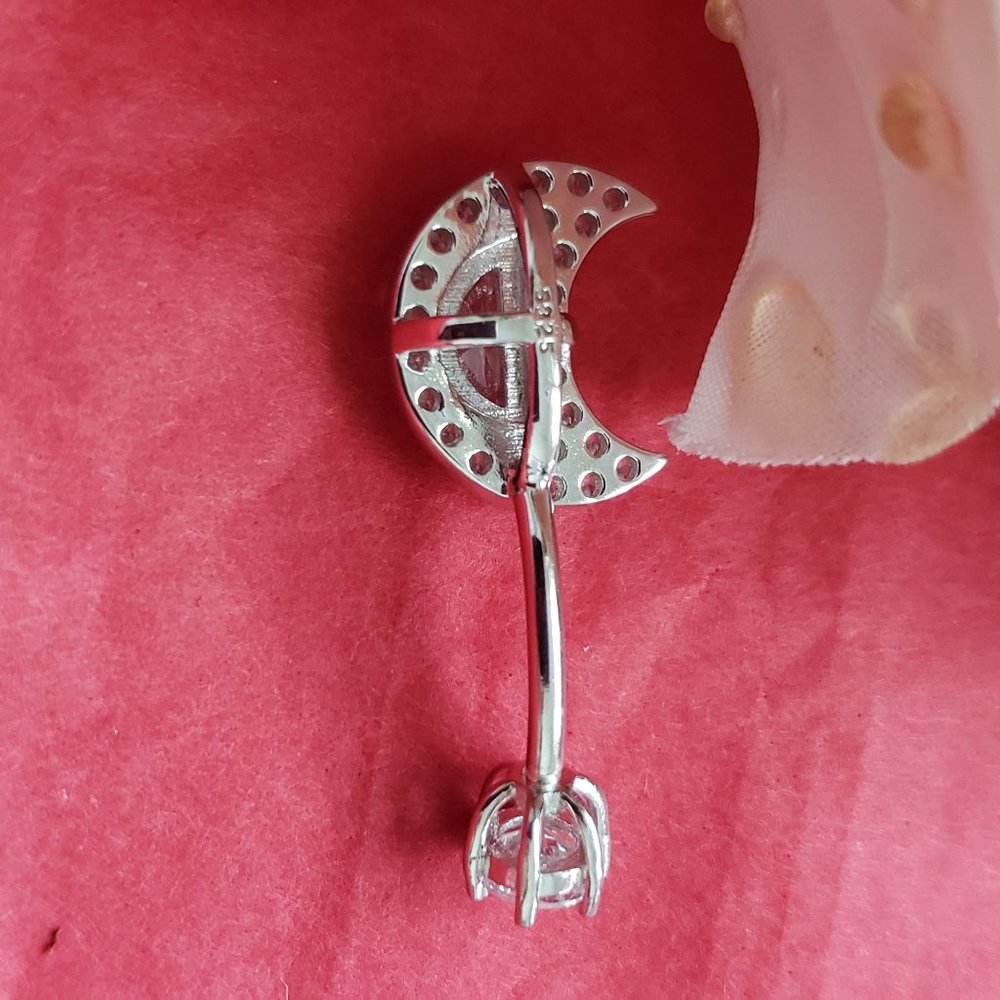 Bellybutton Ring Sterling Silver Moon - image 3
